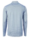 Mannequin back view of an Atlas/Navy Blue Cutter & Buck Virtue Eco Pique Micro Stripe Recycled Mens Quarter Zip Thumbnail Image