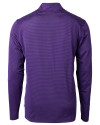 Mannequin back view of a College Purple/Black Cutter & Buck Virtue Eco Pique Micro Stripe Recycled Mens Quarter Zip Thumbnail Image
