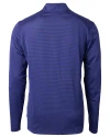 Mannequin back view of a  Tour Blue/Black Cutter & Buck Virtue Eco Pique Micro Stripe Recycled Mens Quarter Zip Thumbnail Image