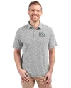 The Ivy League Cutter & Buck Virtue Eco Pique Botanical Print Recycled Mens Polo Black Front Thumbnail Image