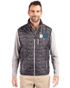 View image 1: BIG 10 Conference Cutter & Buck Rainier Recycled Insulated Printed Puffer Mens Full Zip Vest Black Front