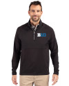BIG 10 Conference Cutter & Buck Adapt Eco Knit Hybrid Recycled Mens Quarter Zip Black Front Thumbnail Image