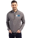 BIG 10 Conference Cutter & Buck Adapt Eco Knit Heather Mens Big & Tall Quarter Zip Pullover Black Heather Front Thumbnail Image