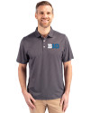 BIG 10 Conference Cutter & Buck Pike Eco Symmetry Print Stretch Recycled Mens Polo Black/White Front Thumbnail Image