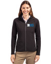 BIG 10 Conference Cutter & Buck Adapt Eco Knit Hybrid Recycled Womens Full Zip Jacket Black Front Thumbnail Image