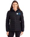 BIG 10 Conference Cutter & Buck Mission Ridge Repreve® Eco Insulated Womens Puffer Jacket Black Front Thumbnail Image