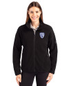 PAC-12 Conference Cutter & Buck Cascade Eco Fleece Womens Full Zip Jacket Black Front Thumbnail Image