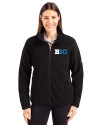 BIG 10 Conference Cutter & Buck Cascade Eco Fleece Womens Full Zip Jacket Black Front Thumbnail Image