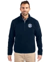 SEC Conference Cutter & Buck Cascade Eco Sherpa Fleece Mens Big & Tall Quarter Zip Jacket Navy Blue Front Thumbnail Image