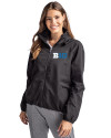BIG 10 Conference Cutter & Buck Charter Eco Recycled Womens Full-Zip Jacket Black Front Thumbnail Image