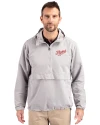 Dayton Flyers College Vault Cutter & Buck Charter Eco Recycled Mens Anorak Jacket Polished Medium Gray Front Thumbnail Image