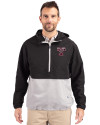 Texas A and M Aggies College Vault Cutter & Buck Charter Eco Recycled Mens Anorak Jacket Black/Polished Front Thumbnail Image