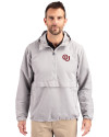View image 7: Oklahoma Sooners Vintage Cutter & Buck Charter Recycled Packable Mens Half Zip Anorak Jacket Polished Medium Gray Front