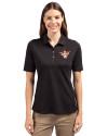 Texas Longhorns College Vault Cutter & Buck Virtue Eco Pique Recycled Womens Polo Black Front Thumbnail Image