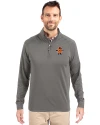 Syracuse Orange College Vault Cutter & Buck Adapt Eco Knit Stretch Recycled Mens Quarter Zip Pullover Elemental Grey Front Thumbnail Image