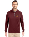 Minnesota Golden Gophers College Vault Cutter & Buck Adapt Eco Knit Stretch Recycled Mens Quarter Zip Pullover Bordeaux Front Thumbnail Image