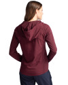 Texas A and M Aggies College Vault Cutter & Buck Adapt Eco Knit Hybrid Recycled Womens Full Zip Jacket Bordeaux Back Thumbnail Image
