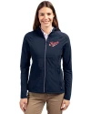 Dayton Flyers College Vault Cutter & Buck Adapt Eco Knit Hybrid Recycled Womens Full Zip Jacket Navy Blue Front Thumbnail Image