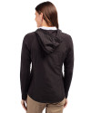 Texas Longhorns College Vault Cutter & Buck Adapt Eco Knit Hybrid Recycled Womens Full Zip Jacket Black Back Thumbnail Image
