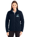 Citadel Bulldogs Vintage Cutter & Buck Cascade Eco Fleece Womens Full Zip Jacket Navy Blue Front Thumbnail Image