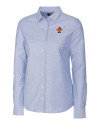 Syracuse Orange College Vault Cutter & Buck Stretch Oxford Womens Long Sleeve Dress Shirt Light Blue Mannequin Thumbnail Image