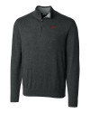 SMU Mustangs College Vault Cutter & Buck Lakemont Tri-Blend Mens Quarter Zip Pullover Sweater Charcoal Heather Mannequin Thumbnail Image