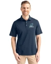 Citadel Bulldogs Vintage Cutter & Buck Virtue Eco Pique Recycled Mens Big and Tall Polo Navy Blue Front Thumbnail Image