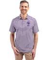 Kansas State Wildcats Wabash Vintage Cutter & Buck Virtue Eco Pique Stripe Recycled Mens Big and Tall Polo College Purple Front Thumbnail Image