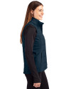 North Carolina Tar Heels College Vault Cutter & Buck Evoke Hybrid Softshell Recycled Womens Full Zip Vest Navy Blue Side Thumbnail Image