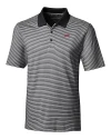 SMU Mustangs College Vault Cutter & Buck Forge Tonal Stripe Stretch Mens Big and Tall Polo Black Mannequin Thumbnail Image