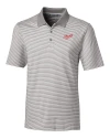 Dayton Flyers College Vault Cutter & Buck Forge Tonal Stripe Stretch Mens Big and Tall Polo Polished Medium Gray Mannequin Thumbnail Image