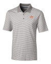 Texas Longhorns College Vault Cutter & Buck Forge Tonal Stripe Stretch Mens Big and Tall Polo Polished Medium Gray Mannequin Thumbnail Image