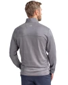 Texas A and M Aggies College Vault Cutter & Buck Traverse Stretch Eco Stripe Quarter Zip Mens Pullover Elemental Grey Back Thumbnail Image