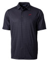 SMU Mustangs College Vault Cutter & Buck Pike Double Dot Print Stretch Mens Big and Tall Polo Black Mannequin Thumbnail Image