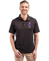 Kansas State Wildcats Wabash Vintage Cutter & Buck Virtue Eco Pique Tile Print Recycled Mens Big & Tall Polo Black Front Thumbnail Image