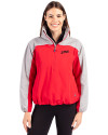 SMU Mustangs College Vault Cutter & Buck Charter Eco Recycled Womens Anorak Jacket Red/Polished Front Thumbnail Image