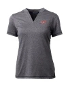 Dayton Flyers College Vault Cutter & Buck Forge Eco Heathered Stretch Womens Blade Top Charcoal Heather Mannequin Thumbnail Image