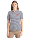 Dayton Flyers College Vault Cutter & Buck Virtue Eco Pique Stripe Recycled Womens Top Navy Blue Front Thumbnail Image
