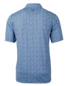 North Carolina Tar Heels College Vault Cutter & Buck Pike Magnolia Print Stretch Mens Polo Atlas/Navy Blue Mannequin Back Thumbnail Image