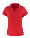 SMU Mustangs College Vault Cutter & Buck Daybreak Eco Recycled Womens V-neck Polo Red Mannequin Thumbnail Image