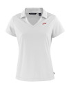 SMU Mustangs College Vault Cutter & Buck Daybreak Eco Recycled Womens V-neck Polo White Mannequin Thumbnail Image