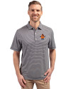 Syracuse Orange College Vault Cutter & Buck Forge Eco Double Stripe Stretch Recycled Mens Big &Tall Polo Navy Blue/White Front Thumbnail Image