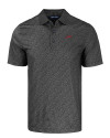 SMU Mustangs College Vault Cutter & Buck Pike Eco Pebble Print Stretch Recycled Mens Polo Black Mannequin Thumbnail Image