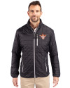 Texas Longhorns College Vault Cutter & Buck Rainier PrimaLoft®  Mens Big and Tall Eco Insulated Puffer Jacket Black Front Thumbnail Image