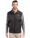 Tennessee Volunteers College Vault - Cutter & Buck Stealth Hybrid Quilted Mens Big and Tall Full Zip Windbreaker Jacket Black Front Thumbnail Image