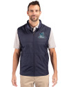 Citadel Bulldogs Vintage Cutter & Buck Stealth Hybrid Quilted Mens Windbreaker Vest Liberty Navy Front Thumbnail Image