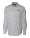 Vanderbilt Commodores College Vault Cutter & Buck Stretch Oxford Stripe Mens Long Sleeve Dress Shirt Charcoal Mannequin Thumbnail Image