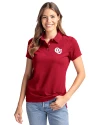 Oklahoma Sooners Vintage Cutter & Buck Advantage Eco Tri-Blend Pique Womens Polo Cardinal Red Front Thumbnail Image