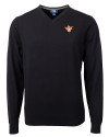 Texas Longhorns College Vault Cutter & Buck Lakemont Tri-Blend Mens V-Neck Pullover Sweater Black Mannequin Thumbnail Image