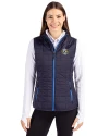 North Carolina Tar Heels College Vault Cutter & Buck Rainier PrimaLoft® Womens Eco Insulated Full Zip Puffer Vest Dark Navy Front Thumbnail Image